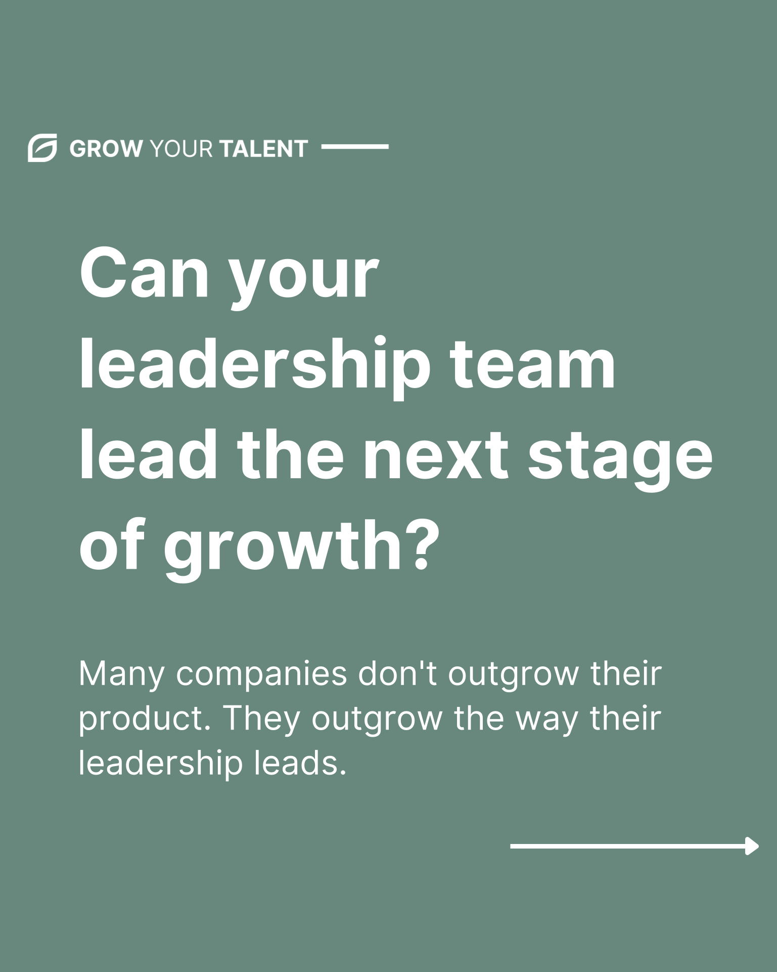 Carousel slide: Can your leadership team lead the next stage of growth?